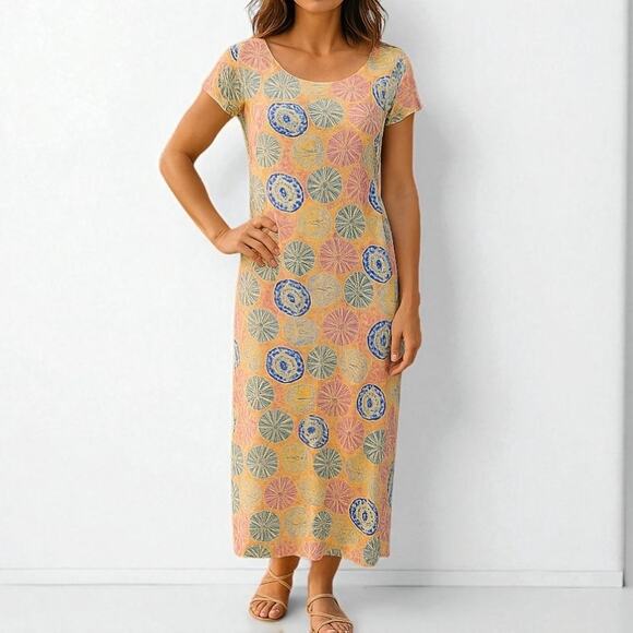 Vintage Weekend Traffic Beach Umbrella Midi Dress Size S - Picture 1 of 10